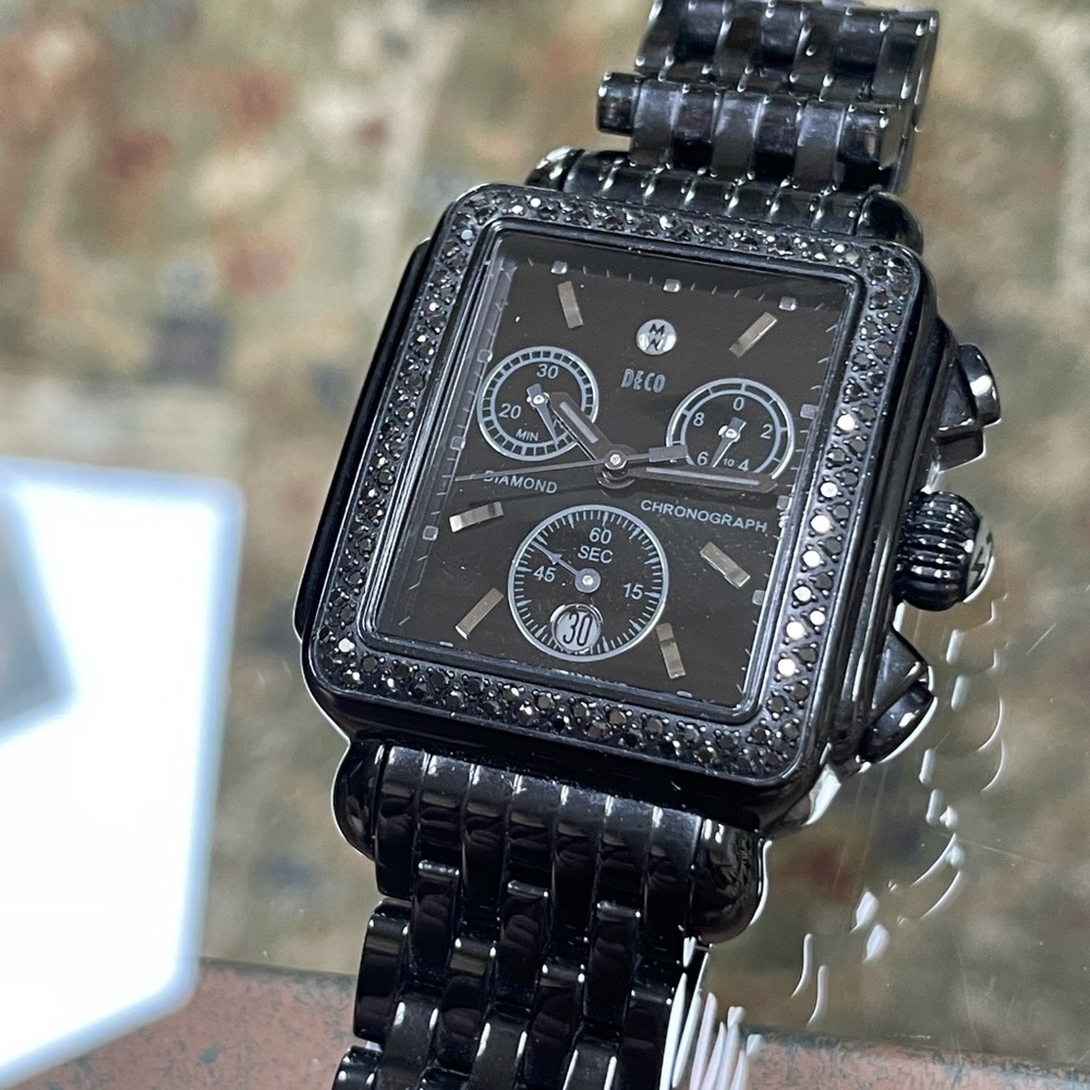 Michele Deco Noir Black Diamonds Chronograph MW06A02E1937